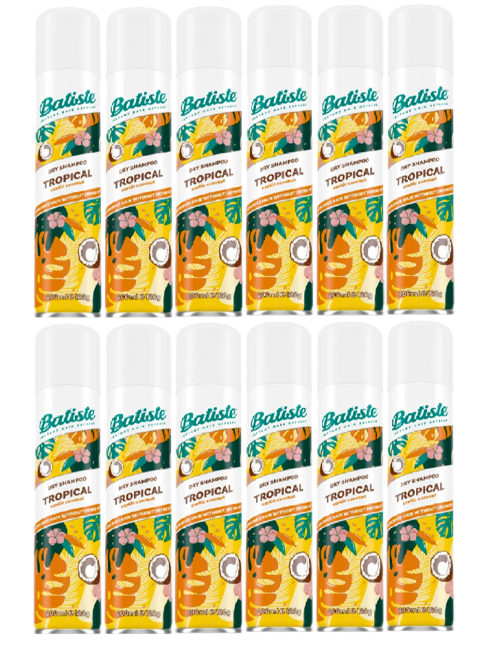 12 Pack Batiste Dry Shampoo Tropical Exotic Coconut 3.81 oz