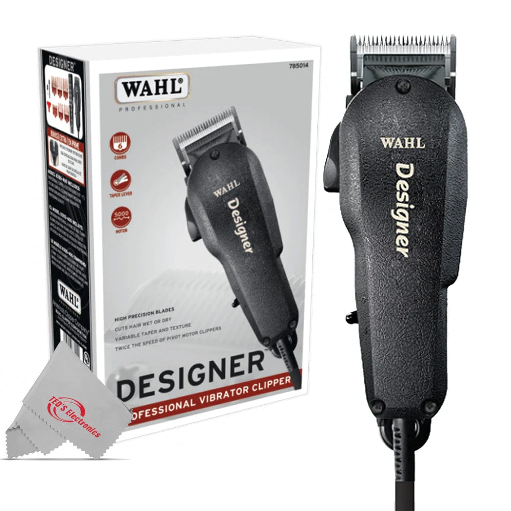 Wahl #8355-400 Professional Designer Vibrator Clipper Black w/6 Cutting Guides