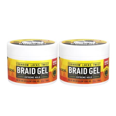 2 Packs AllDay Locks Braid Gel 5oz
