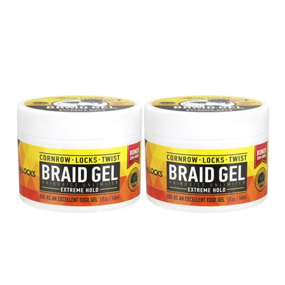 2 Packs AllDay Locks Braid Gel 5oz