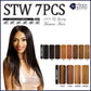 Fashion Source 7Piece 14" Clip-On Human Hair STW