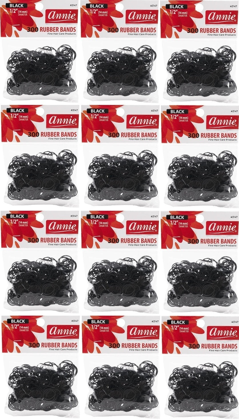12 Pack 3147 Rubber Band Black 300ct