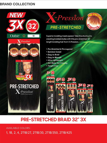 Outre X-Pression Pre-Stretched 32” Braid 3x Pack
