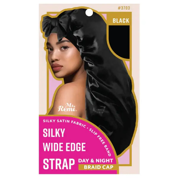 3703 MS REMI SILKY WIDE EDGE STRAP DAY & NIGHT CAP BRAID BLACK