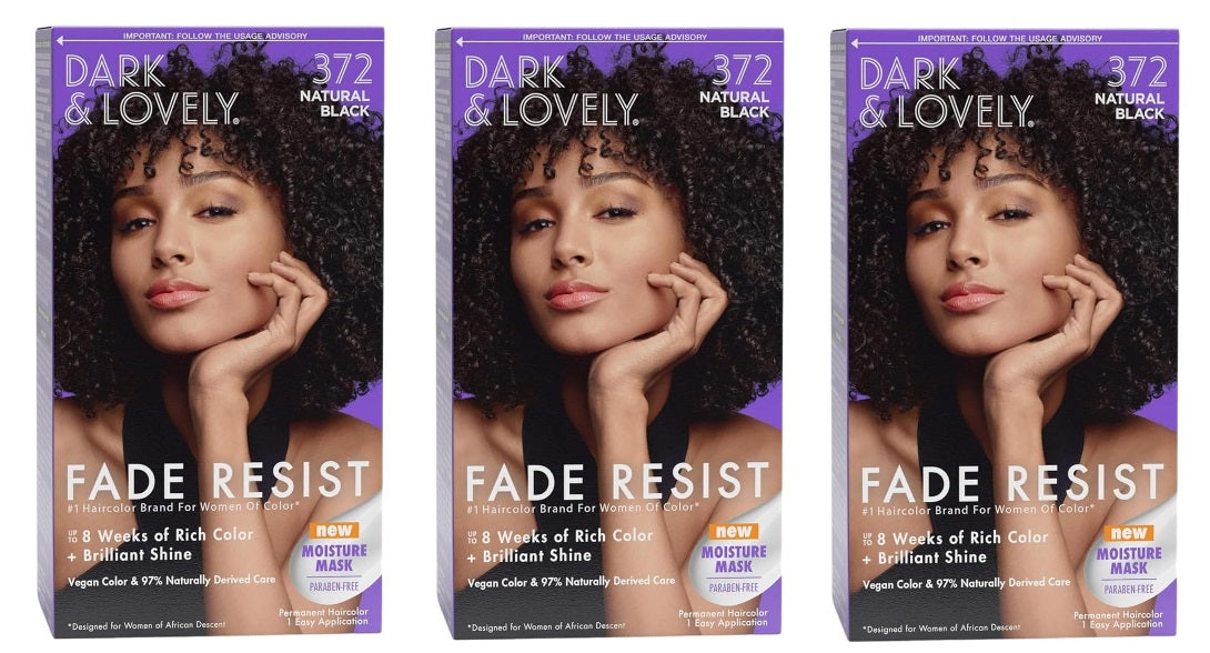 3 PACK DARK N LOVELY HAIR COLOR 372 NAT BLACK