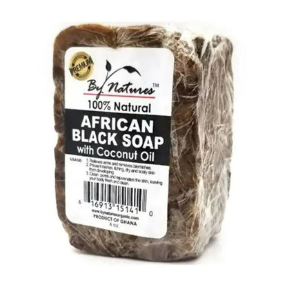 By Natures African Black Soap W/Coconut Oil 6.5 oz