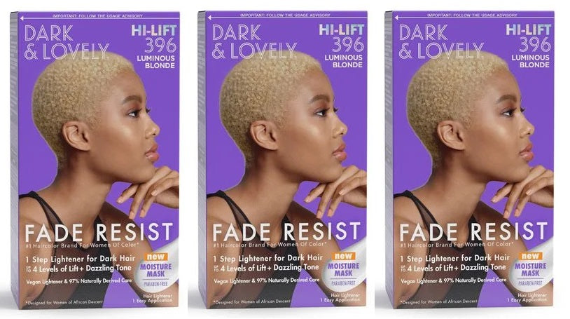 3 PACK DARK N LOVELY HAIR COLOR 396 LUM BLONDE