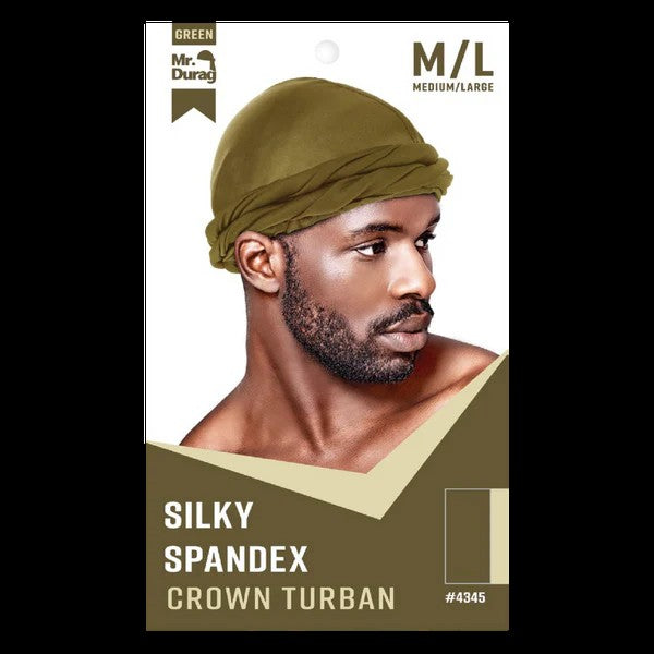 Mr. Durag #4345 Silky Spandex Crown Turban M/L Asst