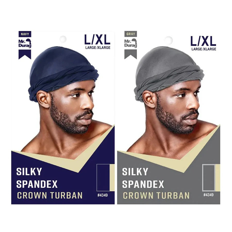 Mr. Durag #4349 Silky Spandex Crown Turban L/XL Asst