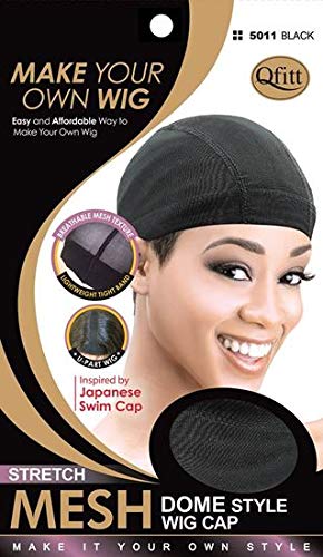 Qfitt Black Stretch Mesh Dome Wig Cap Single #MM5011