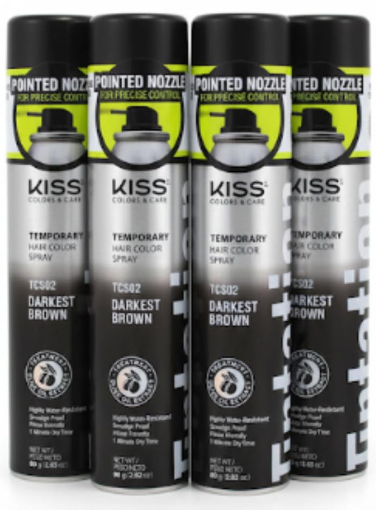 4 Pack Tintation Color Spray TCS02 Darkest Brown