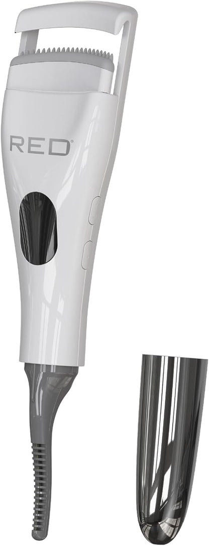 Red DHL01 Dual Heated Eyelash Curler White
