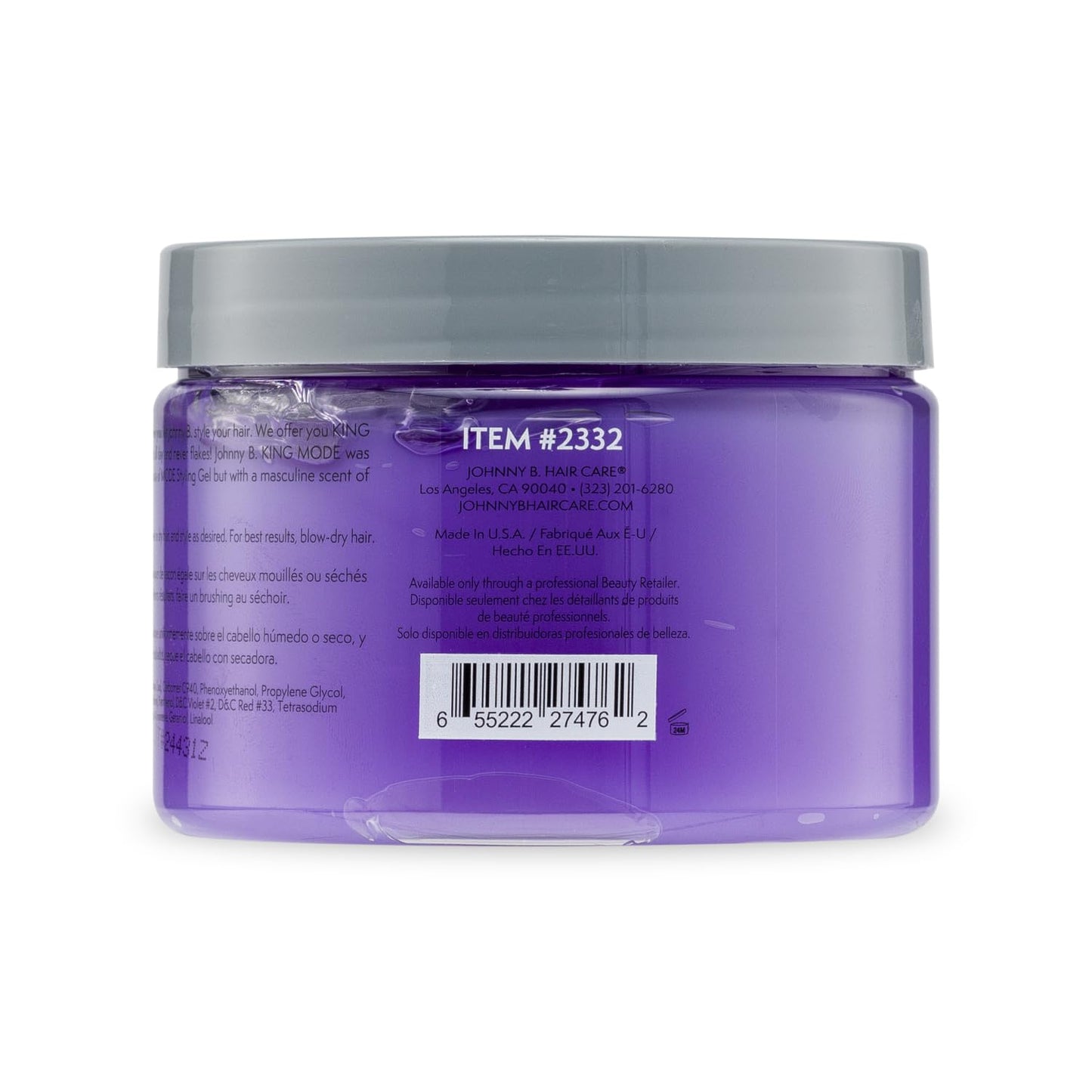 JOHNNY B. King Mode Professional Hair Styling Gel 12 oz