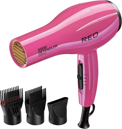 RED by KISS 2000 Ceramic Detangler Dryer Pink