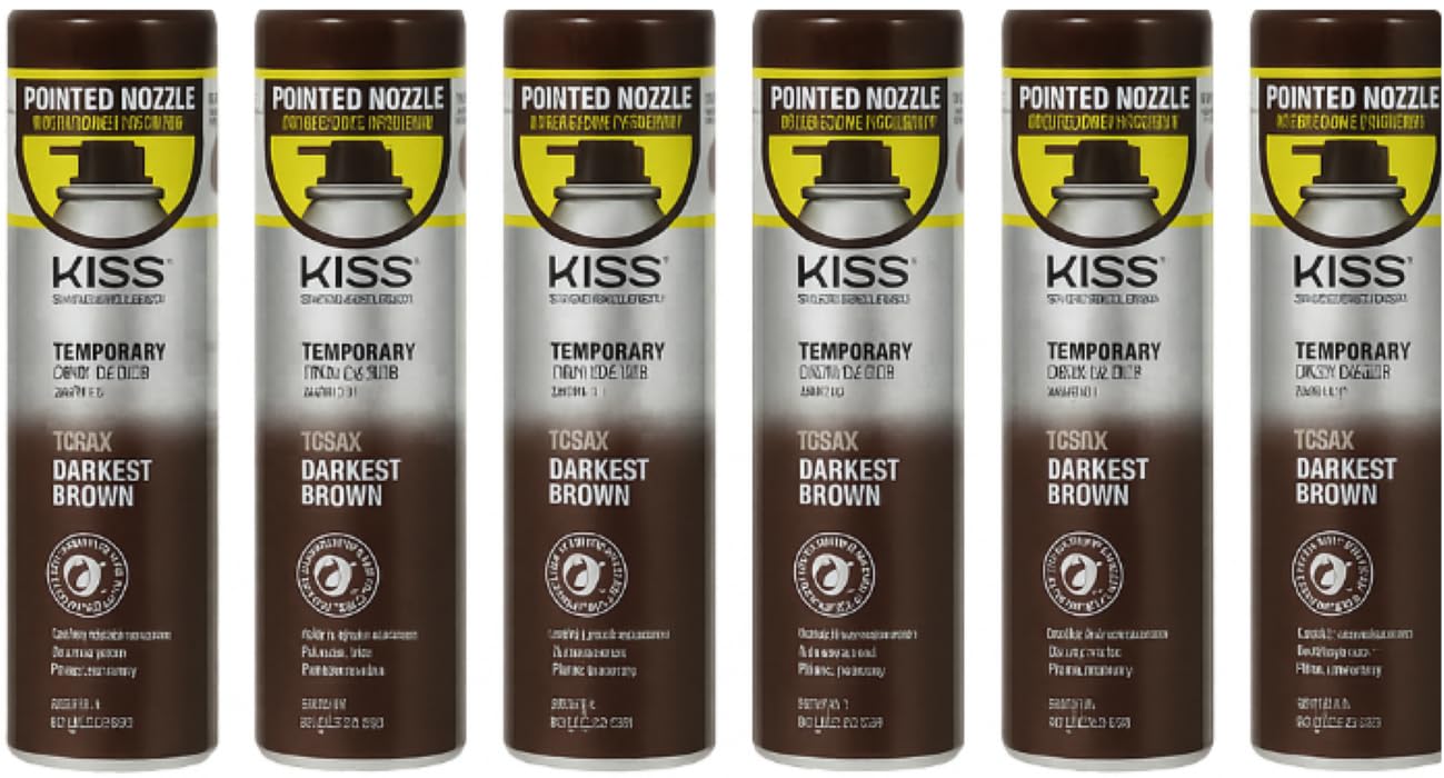 6 Pack Tintation Color Spray TCS02 Darkest Brown