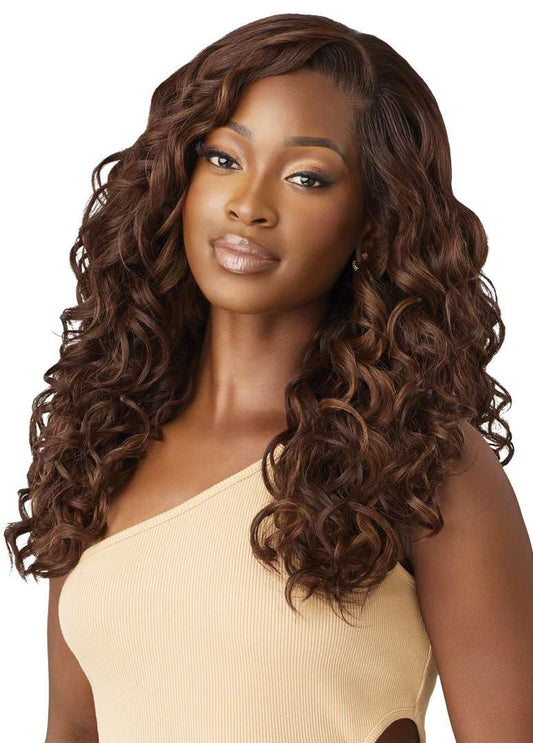 Outre Perfect Hairline Kashia Glueless 13x6 HD Lace Front Synthetic Wig - 22 inch Long Bouncy Curly Hair