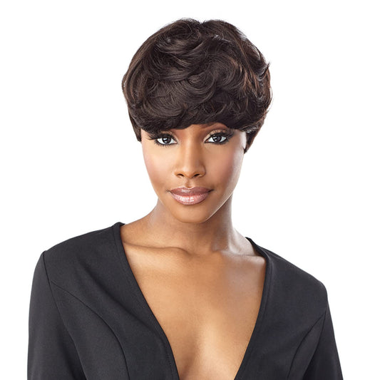 Sensationnel Empire Celebrity Series Ramona – 100% Human Hair Short 9 inch Pixie Layered Wig with Curl