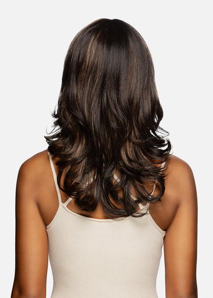 Vivica A Fox Brie-V Synthetic Wig - 21 inch Long Layered Straight Top with Flip Curl Ends