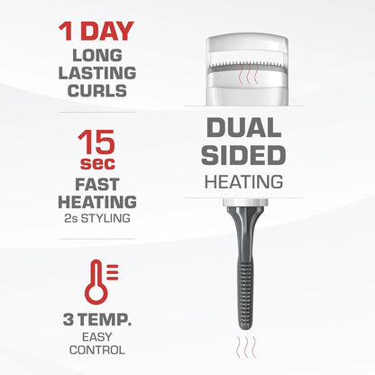 Red DHL01 Dual Heated Eyelash Curler White