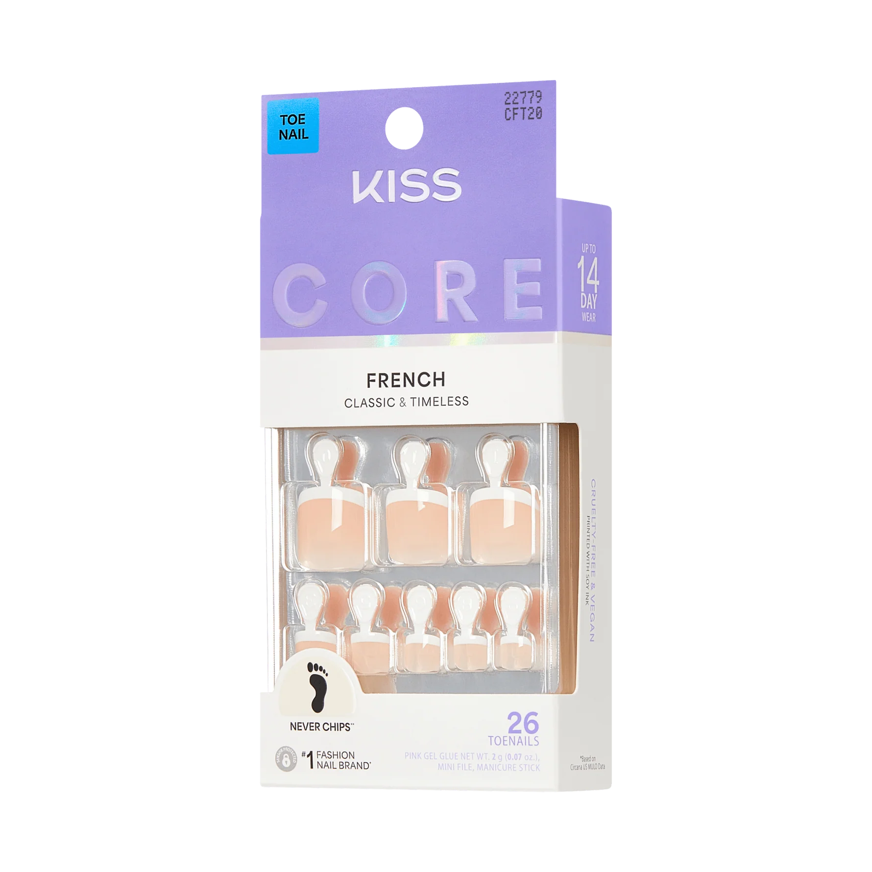 Kiss Core French Toe Nails - Two of a Kind CFT20