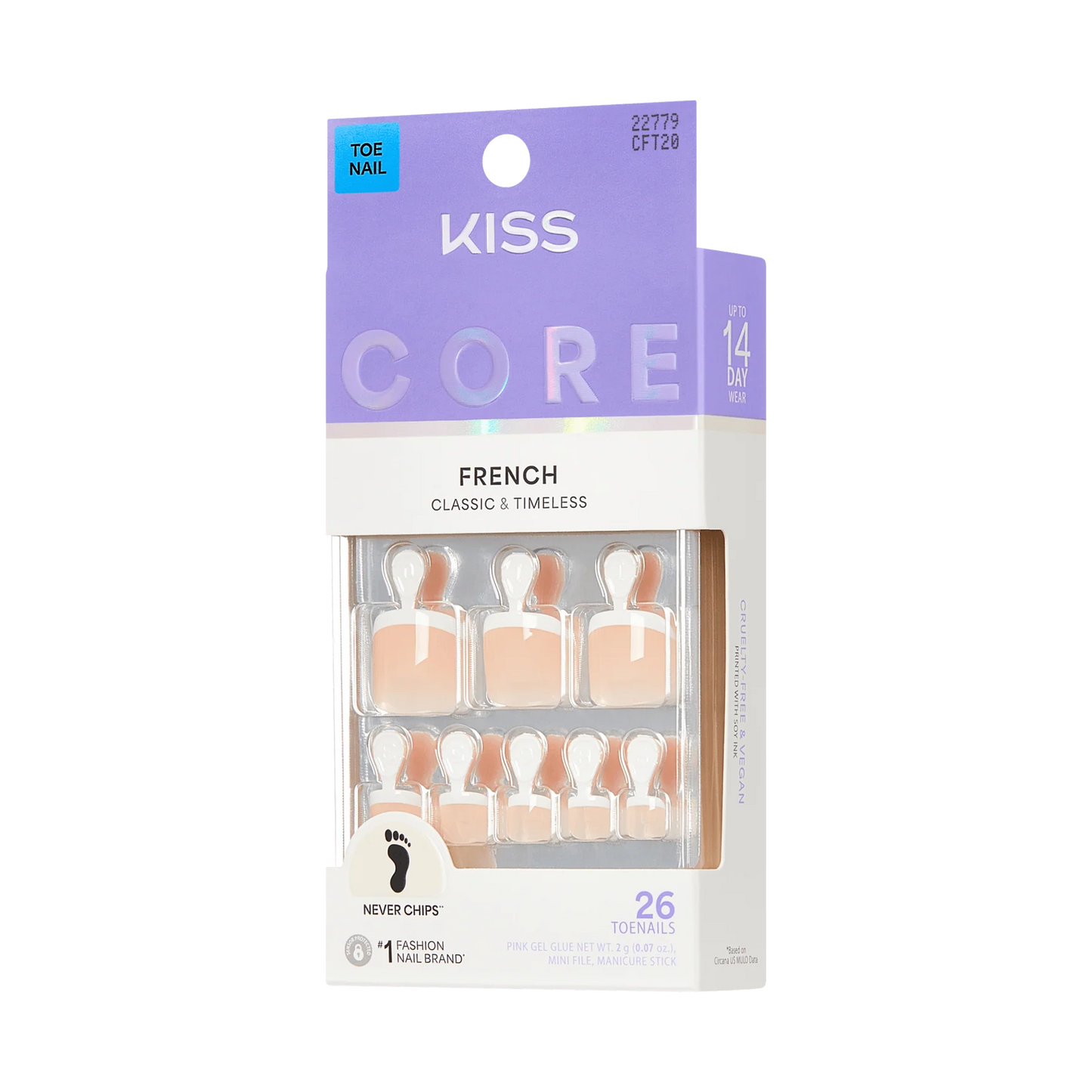 Kiss Core French Toe Nails - Two of a Kind CFT20