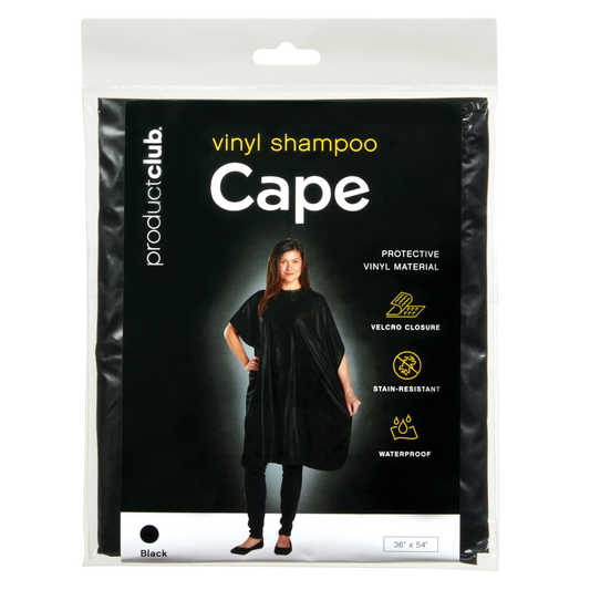 Scalpmaster Vinyl Shampoo Cape Velcro Black 3003
