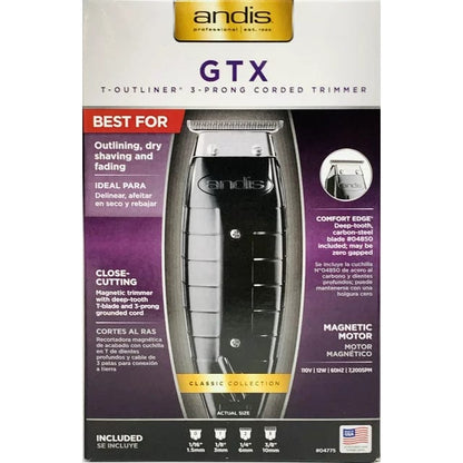 Andis Professional GTX T-Outliner 3-Prong Corded T-Blade Trimmer #04775