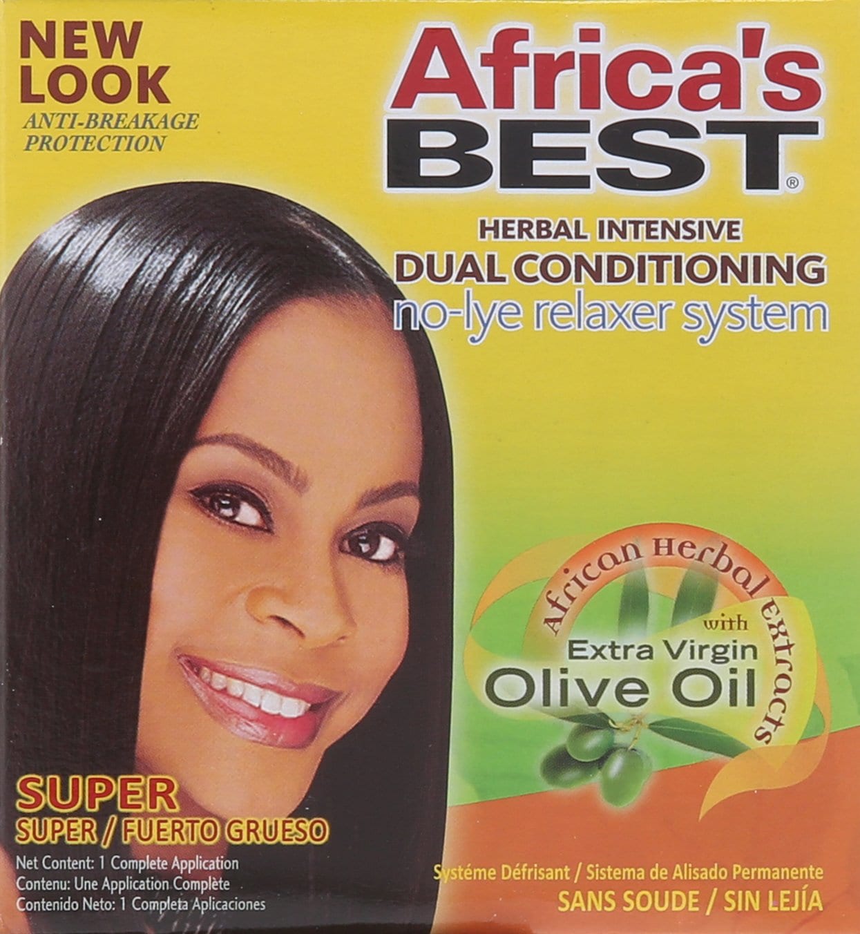 Africa's Best No-Lye Relaxer Kit, Dual Conditioning, Herbal Intensive, Superior Straightening