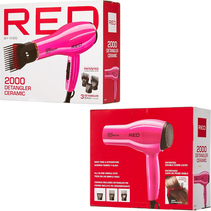 RED by KISS 2000 Ceramic Detangler Dryer Pink