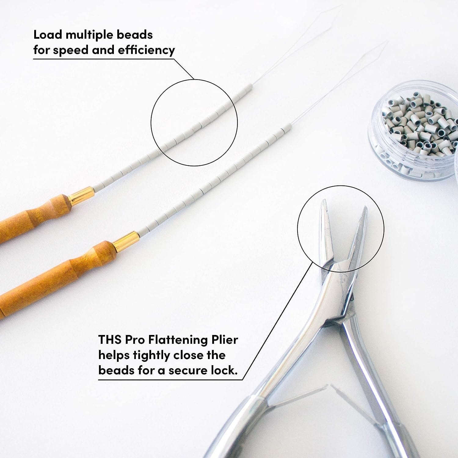 The Hair Shop Loop Needles - Wooden Grip