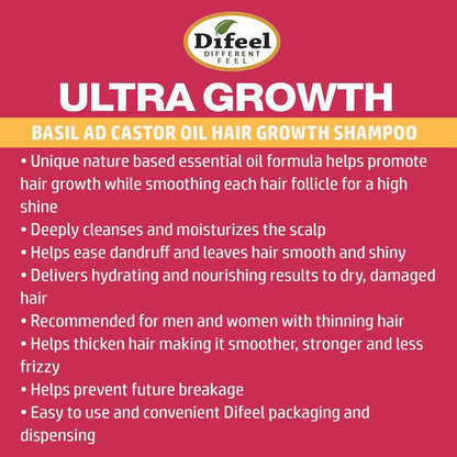 Ultra Growth Basil & Castor Oil Pro GrowDifeelth Shampoo 12 oz