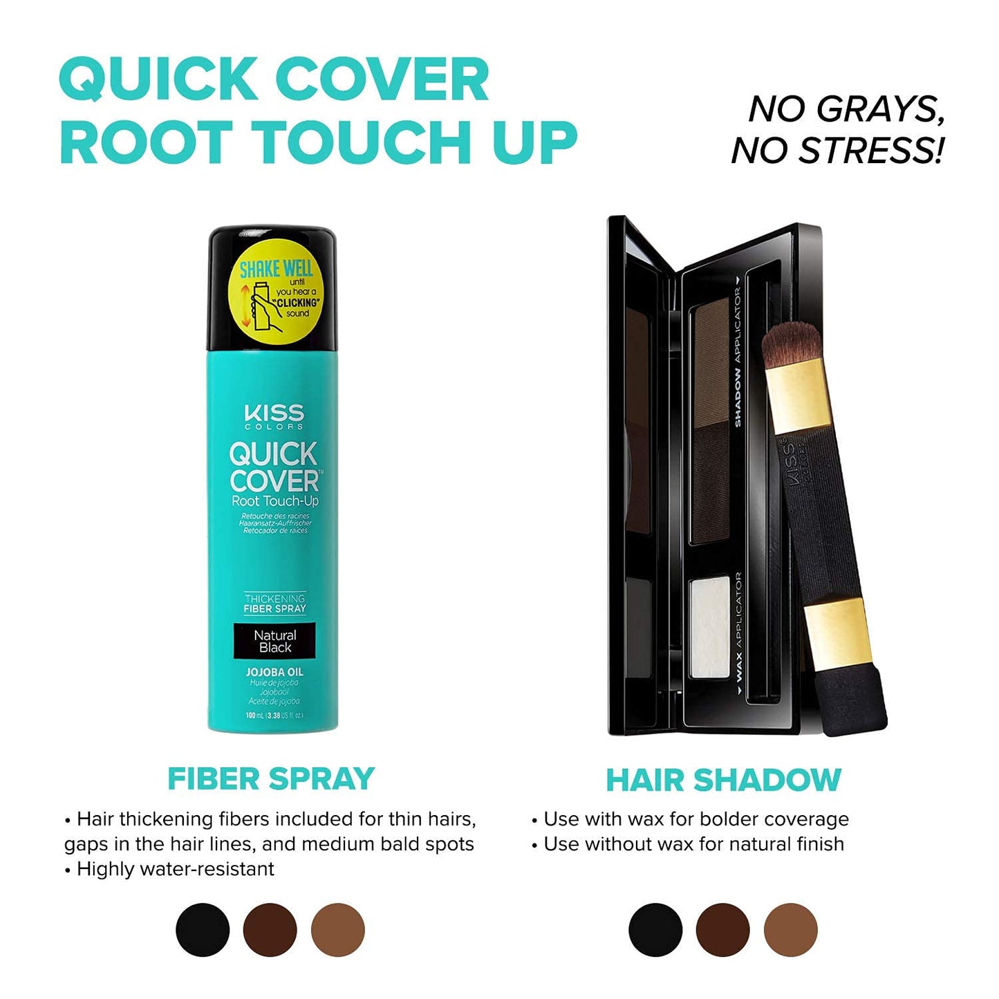 Kiss Quick Cover Root Touch Up Hair Shadow (Natural Black)