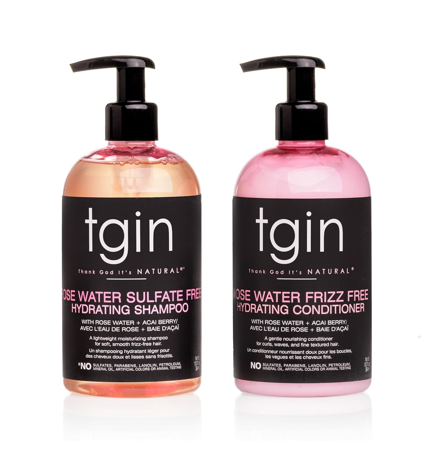 TGIN ROSE WATER SULFATE FREE SHAMPOO AND ROSE WATER HYDRATIONING CONDITIONER BUNDLE