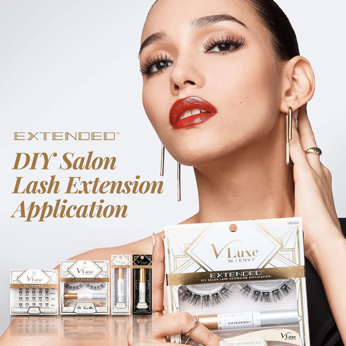Kiss i-Envy V-Luxe Bond & Seal Extended Collection DIY Salon Lash Extension Application .14 OZ VEB01