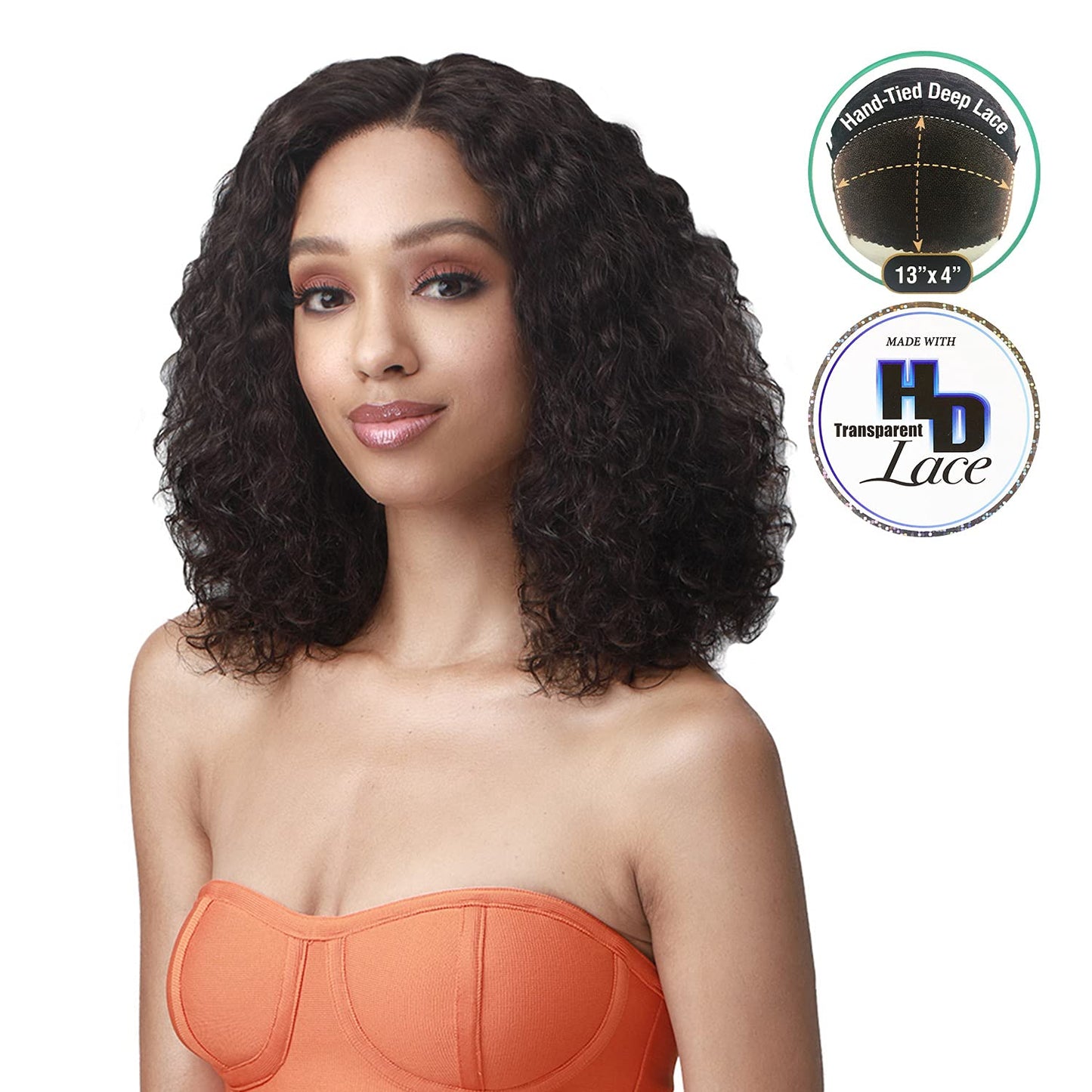 Bobbi Boss Unprocessed Human Bundle Hair 13X4 HD Lace Wig MHLF535 Joella
