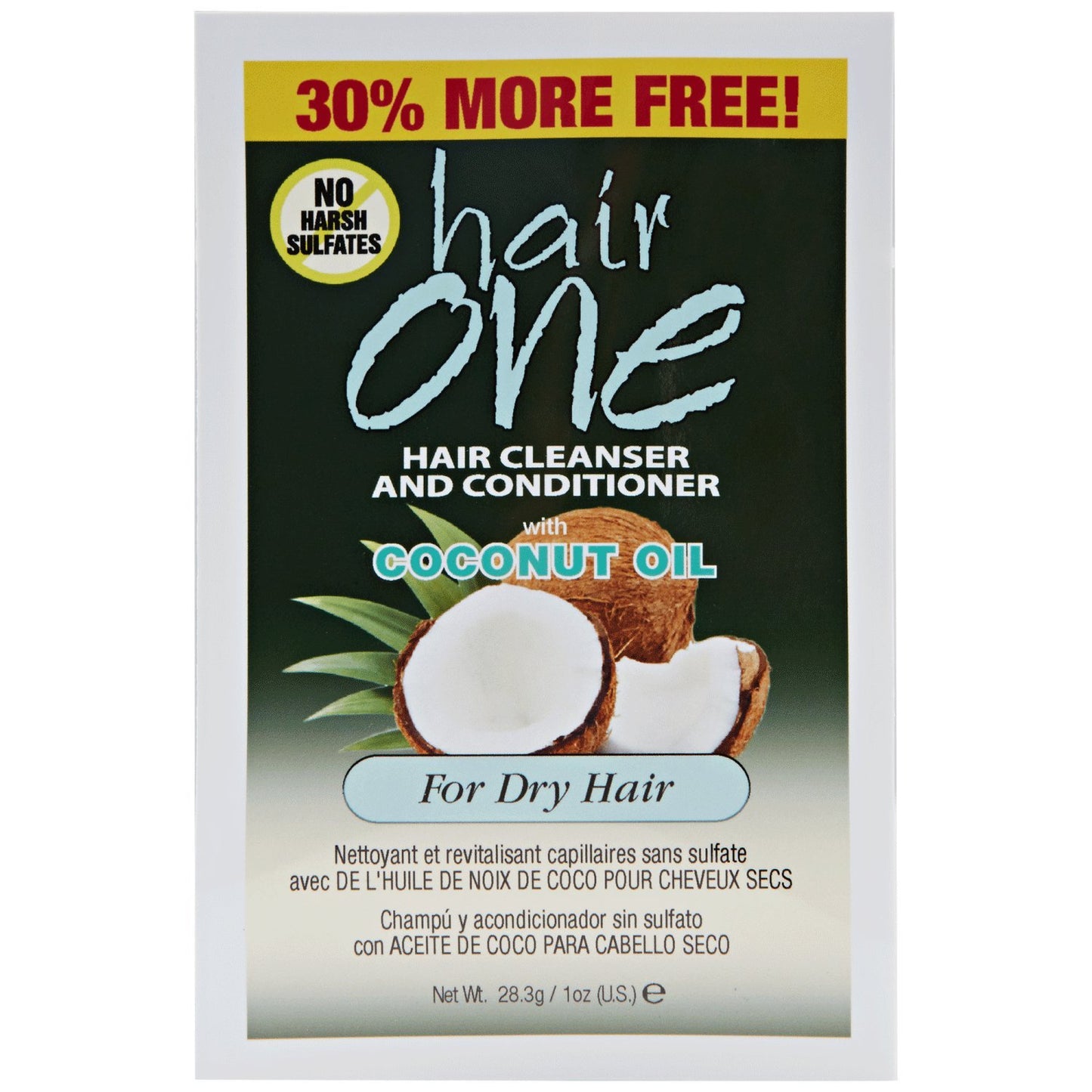 Hair One 6 In 1 Cleanser For Dry, Damaged Hair - Coconut 1 oz