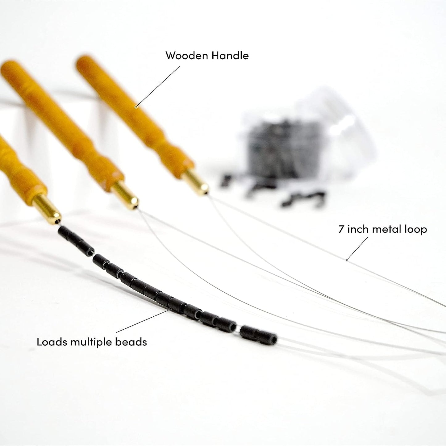 The Hair Shop Loop Needles - Wooden Grip