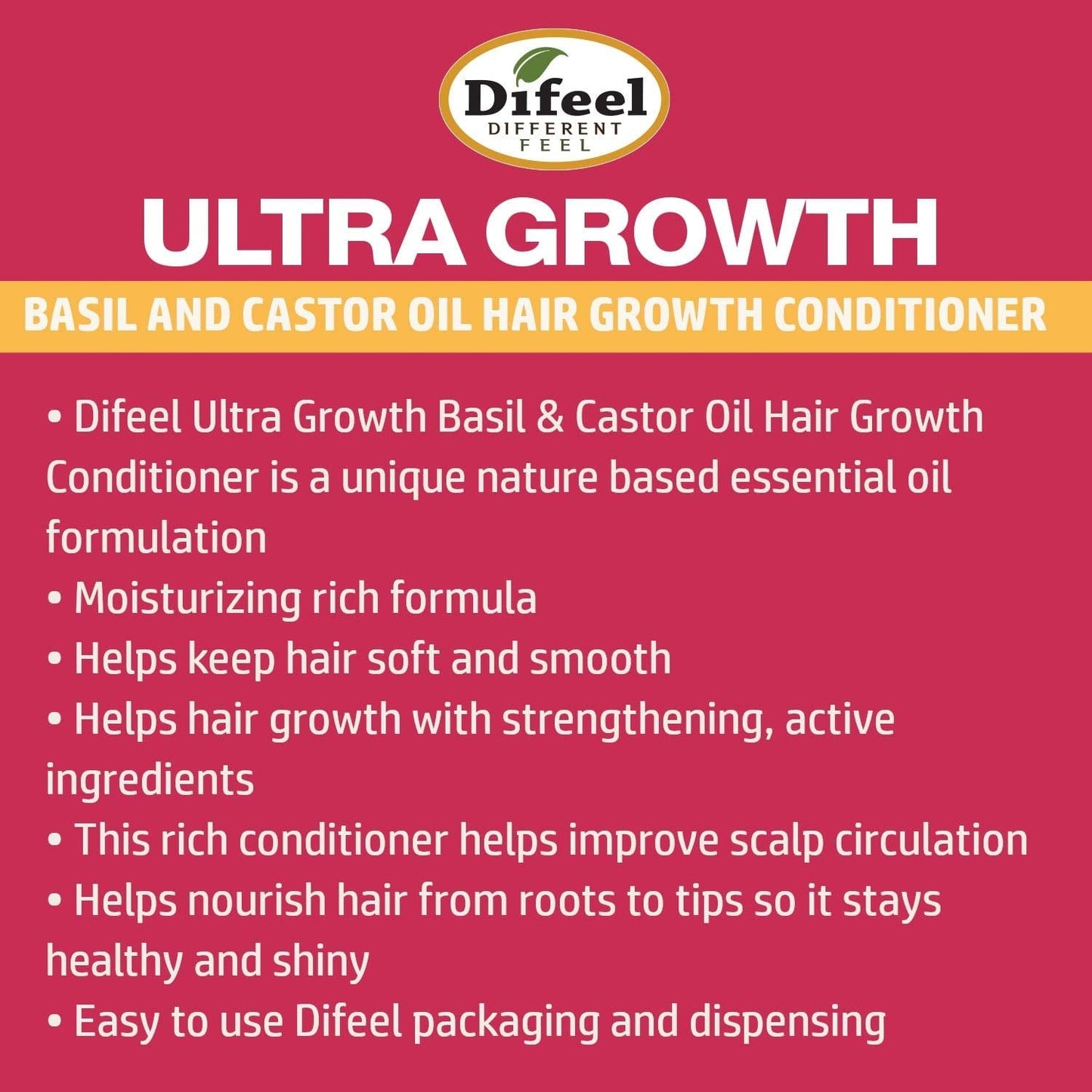 Difeel Ultra Growth Basil & Castor Oil Pro Growth Conditioner 12 OZ