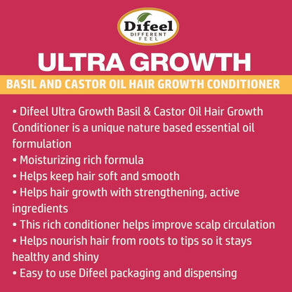Difeel Ultra Growth Basil & Castor Oil Pro Growth Conditioner 12 oz