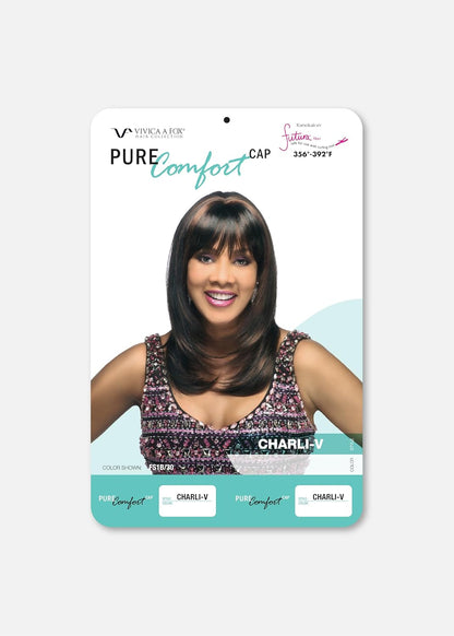 Vivica A Fox Charli-V 18" Long Straight Layered Synthetic Wig – Blunt Bangs Full Cap