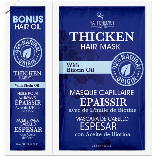 Hair Chemist Thicken Hair Mask 1oz/28.3g & Oil .1oz/3mL