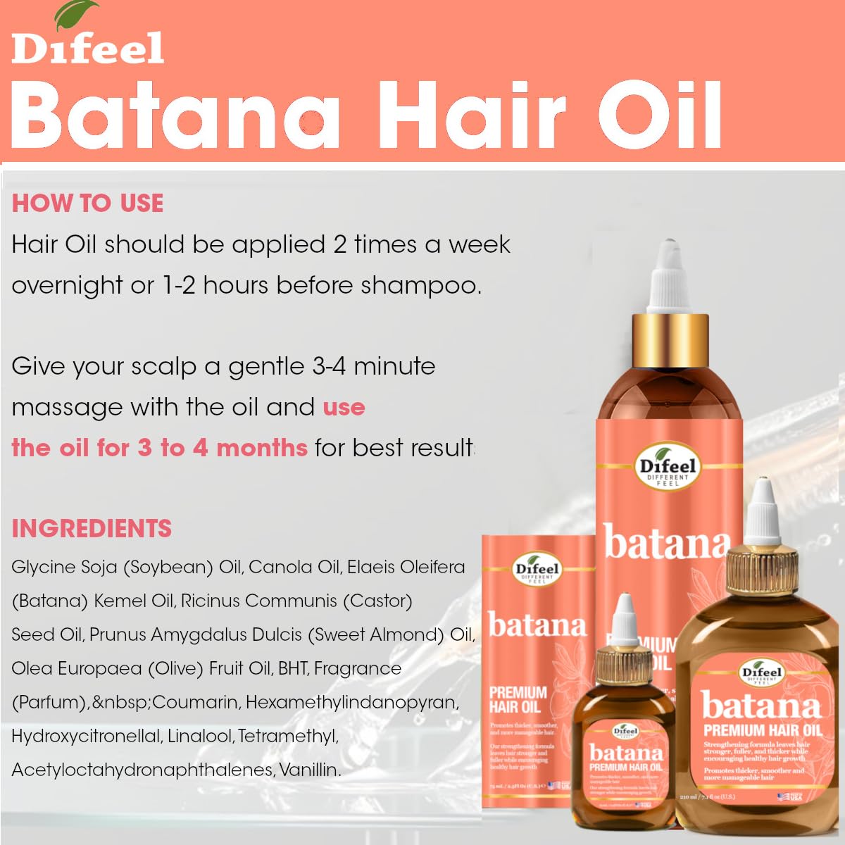 Difeel Elevated Batana Premium Hair Oil 2.5 oz