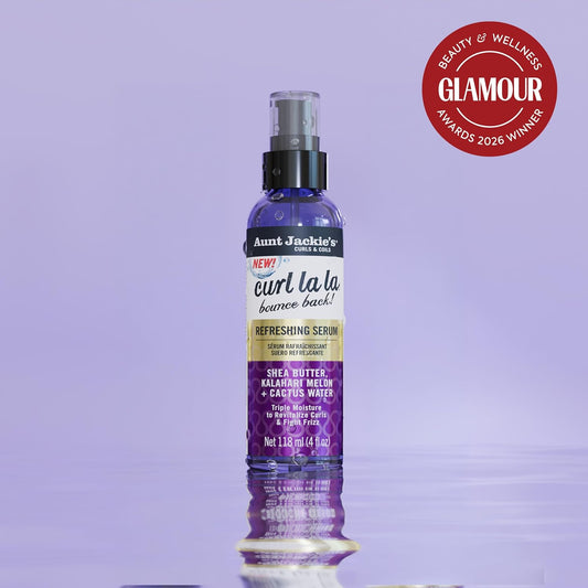 Aunt Jackie's Curls & Coils Curl La La Bounce Back Refreshing Serum, Hydrating Frizz-Smoothing Curl Booster 4 oz