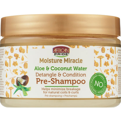 African Pride Moisture Miracle Aloe & Coconut Water Pre-Shampoo 12 oz