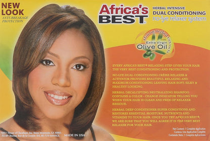Africa's Best No-Lye Relaxer Kit, Dual Conditioning, Herbal Intensive, Superior Straightening