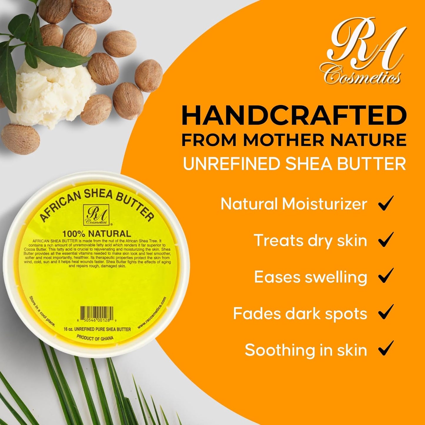 RA 100% Pure Shea Butter Yellow (Solid) 32 oz