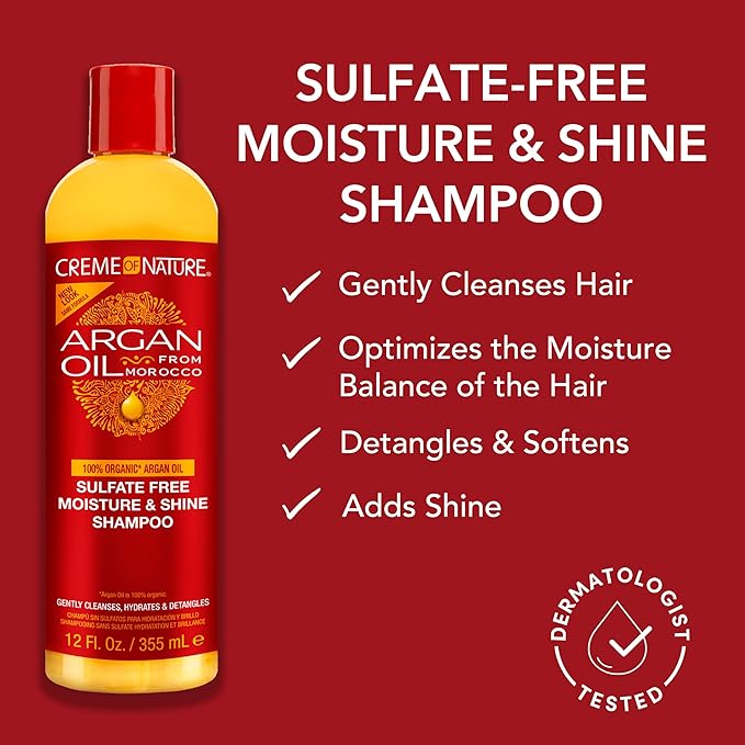 CREME OF NATURE SULFATE FREE MOIST & SHINE SHAMPOO AND INTENSIVE CONDITIONER TREATMENT