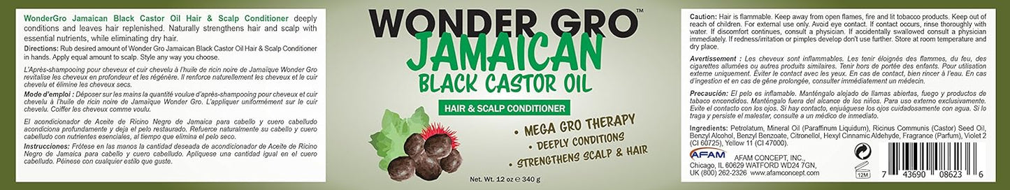 Wondergro Jamaican Black Castor Oil 12 oz