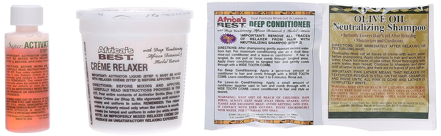 Africa's Best No-Lye Relaxer Kit, Dual Conditioning, Herbal Intensive, Superior Straightening
