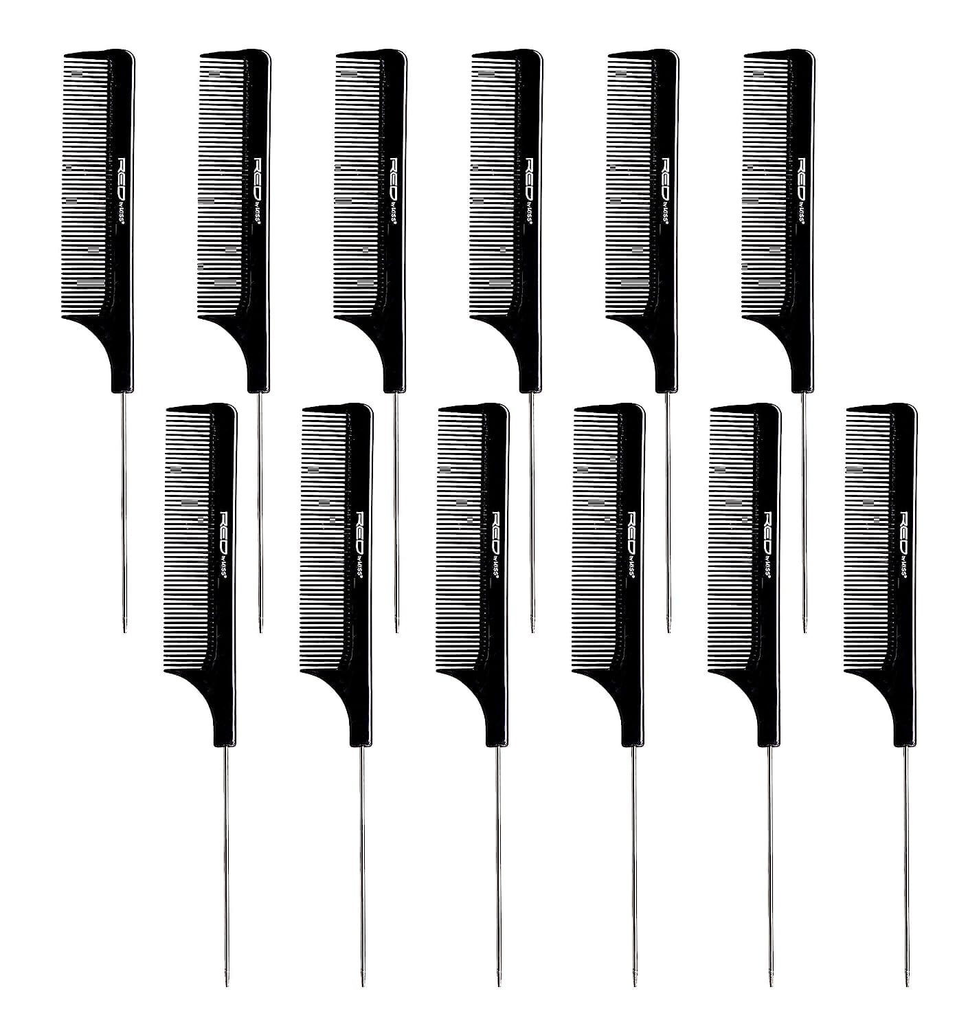 Red Rin Tail Comb 12PCS Black #CMBK04 HM94J